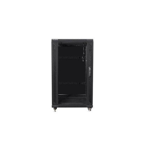 Armario rack lanberg ff01-6622-12b (22u, 19'', 1160 mm / 600mm / 600 mm, standing, glass, 800 kg, black color)