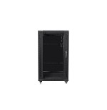 Armario rack lanberg ff01-6622-12b (22u, 19'', 1160 mm / 600mm / 600 mm, standing, glass, 800 kg, black color)