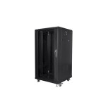 Armario rack lanberg ff01-6622-12b (22u, 19'', 1160 mm / 600mm / 600 mm, standing, glass, 800 kg, black color)