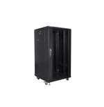 Armario rack lanberg ff01-6622-12b (22u, 19'', 1160 mm / 600mm / 600 mm, standing, glass, 800 kg, black color)