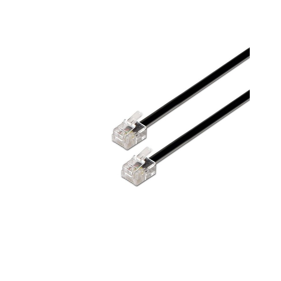 Aisens cable de telefono 6p4c - m-m - 2m - negro