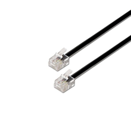 Aisens cable de telefono 6p4c - m-m - 2m - negro
