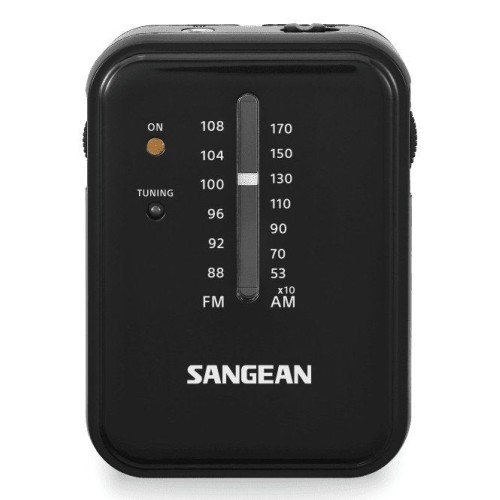 Sangean sr-32 negro radio de bolsillo fm/am altavoz integrado jack y correa