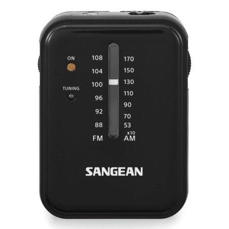 Sangean sr-32 negro radio de bolsillo fm/am altavoz integrado jack y correa