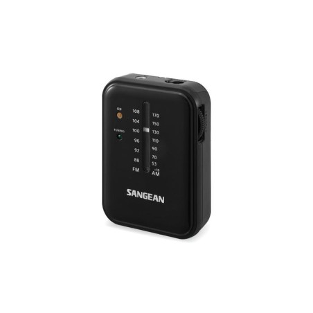 Sangean sr-32 negro radio de bolsillo fm/am altavoz integrado jack y correa