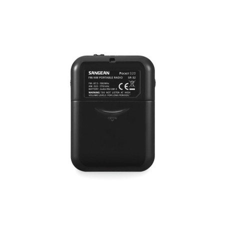 Sangean sr-32 negro radio de bolsillo fm/am altavoz integrado jack y correa