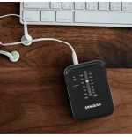 Sangean sr-32 negro radio de bolsillo fm/am altavoz integrado jack y correa