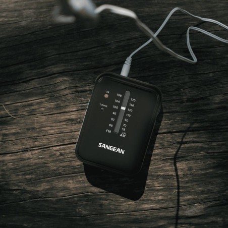 Sangean sr-32 negro radio de bolsillo fm/am altavoz integrado jack y correa