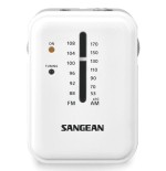 Sangean sr-32 blanco radio de bolsillo fm/am altavoz integrado jack y correa