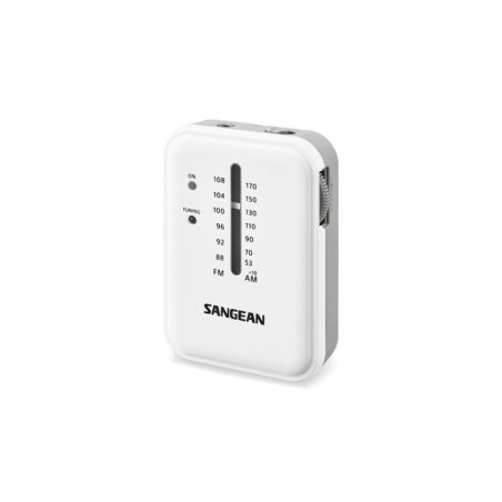 Sangean sr-32 blanco radio de bolsillo fm/am altavoz integrado jack y correa