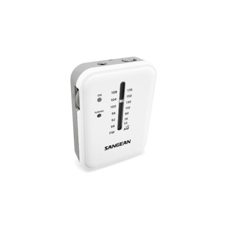 Sangean sr-32 blanco radio de bolsillo fm/am altavoz integrado jack y correa