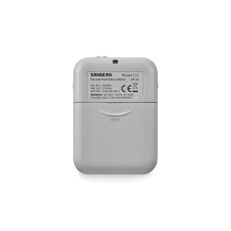 Sangean sr-32 blanco radio de bolsillo fm/am altavoz integrado jack y correa