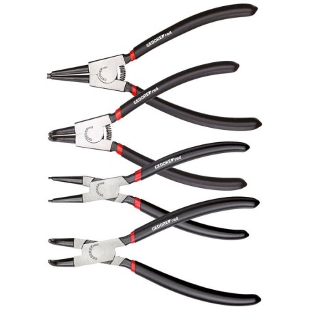 Gedore kit de alicates para circlip, recto y acodado, 4 piezas