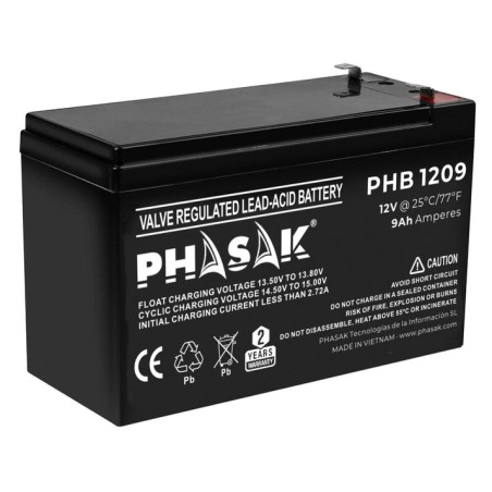 Batería phasak phb 1209 compatible con sai ups phasak según especificaciones