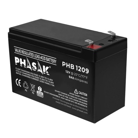 Batería phasak phb 1209 compatible con sai ups phasak según especificaciones