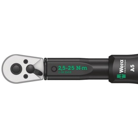 Llave dinamométrica wera con trinquete reversible click-torque a 5