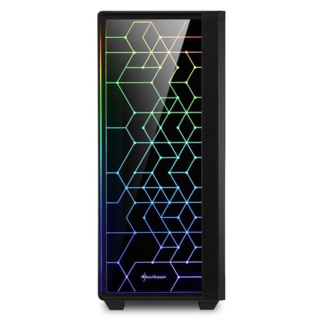 Caja gaming sharkoon lit 100 atx 2xusb3.0 rgb sin fuente negro