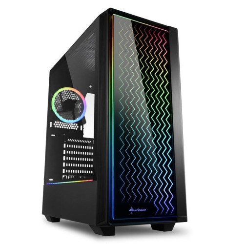 Caja gaming sharkoon lit 200 atx 2xusb3.0 rgb sin fuente negro