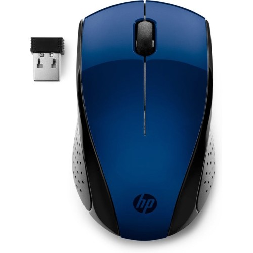 Ratón inalámbrico hp 220 lumiere blue 2.4ghz 1200ppp 3 botones led azul 1600dpi nano receptor usb 1*aa