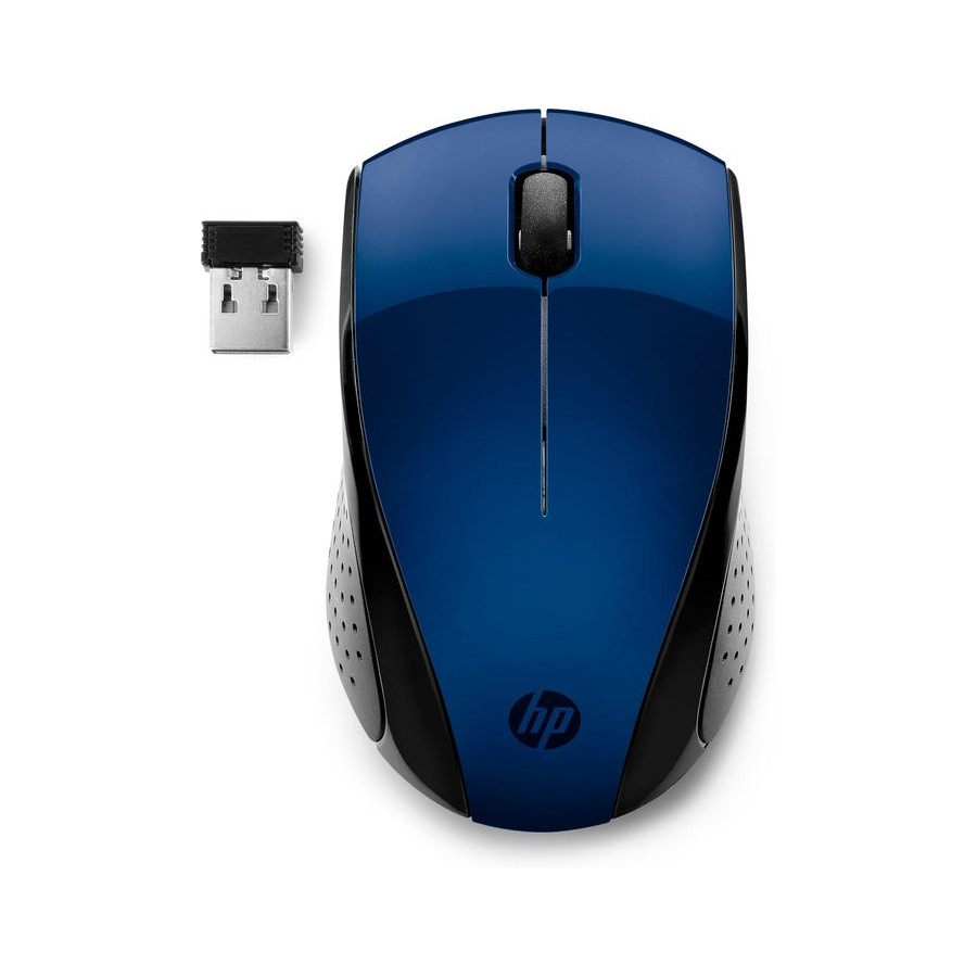 Ratón inalámbrico hp 220 lumiere blue 2.4ghz 1200ppp 3 botones led azul 1600dpi nano receptor usb 1*aa