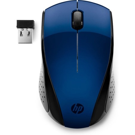 Ratón inalámbrico hp 220 lumiere blue 2.4ghz 1200ppp 3 botones led azul 1600dpi nano receptor usb 1*aa