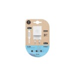 Cargador de pared tech one tech tec2402 2xusb + cable lightning 2.4a blanco