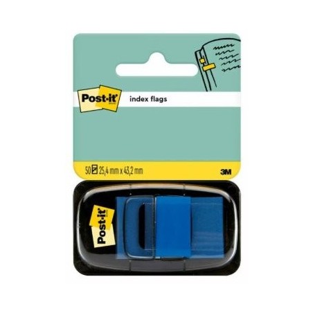 Marcador index mediano post-it  3m dispensador 50 unidades azul