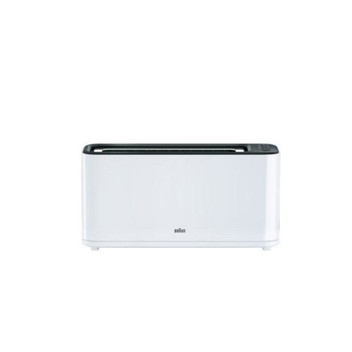 Tostador de pan braun purease ht 3100 1000w 1 ranura extra ancha función descongelado / recalentamiento blanco