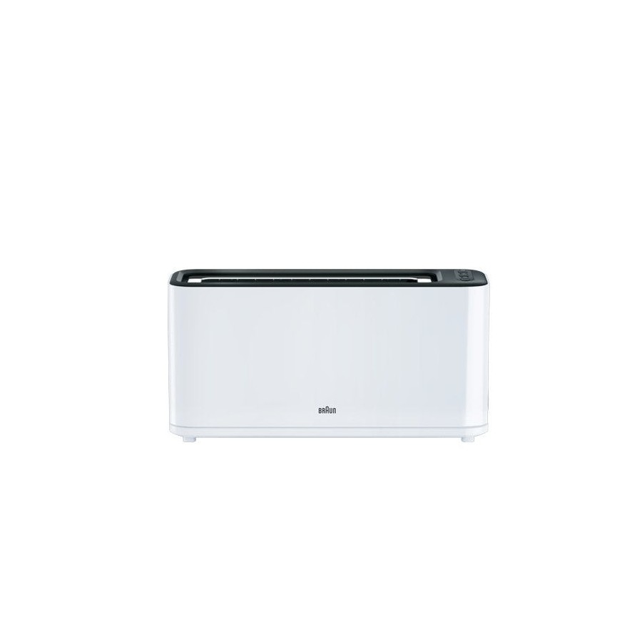Tostador de pan braun purease ht 3100 1000w 1 ranura extra ancha función descongelado / recalentamiento blanco