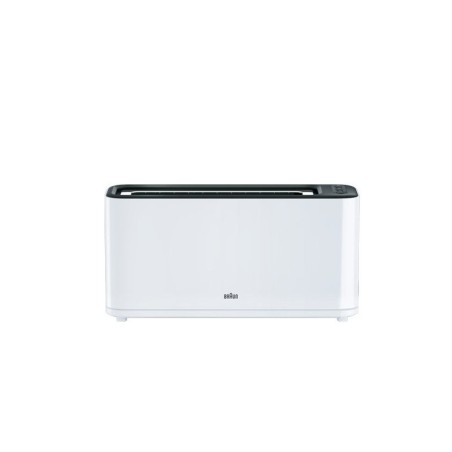 Tostador de pan braun purease ht 3100 1000w 1 ranura extra ancha función descongelado / recalentamiento blanco