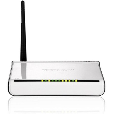 Router modem adsl2+ inalambrico tenda w150d 802.11b/g/n 150mbps 1 antena 5dbi 1xrj11 4xrj45 10/100