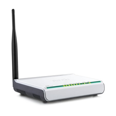 Router modem adsl2+ inalambrico tenda w150d 802.11b/g/n 150mbps 1 antena 5dbi 1xrj11 4xrj45 10/100