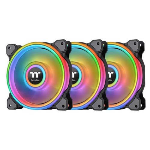 Thermaltake riing quad 12 rgb radiator pack 3 ventiladores edición premium negro