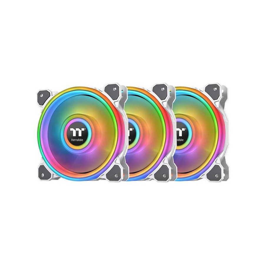 Thermaltake riing quad 12 rgb radiator pack 3 ventiladores edición premium blanco