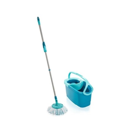 Leifheit set clean twist disc mop mobile 52102 - fregona microfibra, cubo de 6l con carro, escoba