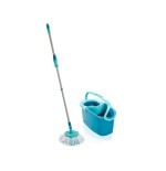 Leifheit set clean twist disc mop mobile 52102 - fregona microfibra, cubo de 6l con carro, escoba