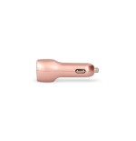 Ksix cargador de coche metalizado 2x usb 2.1a + cable micro-usb rosa dorado