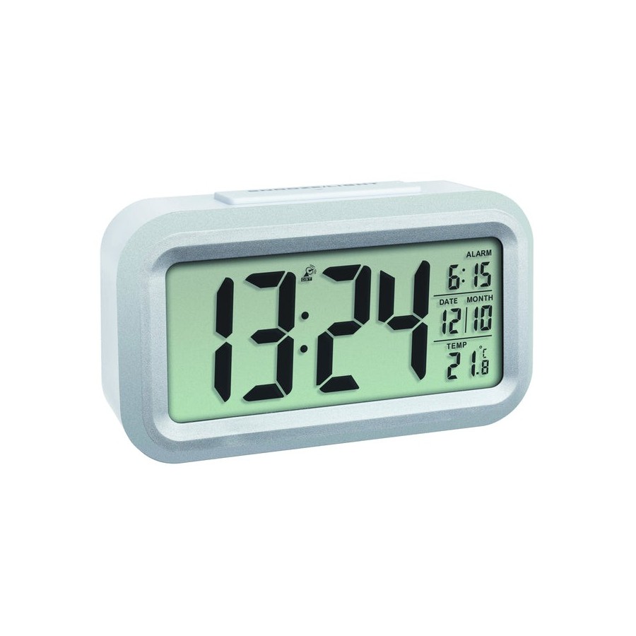Tfa-dostmann 60.2553.02 despertador reloj despertador digital plata, blanco