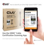 Club3d hdmi cable 2.1 hdmi de ultra alta velocidad, 4k 120hz, 8k60hz, 48gbps m / m, 3m