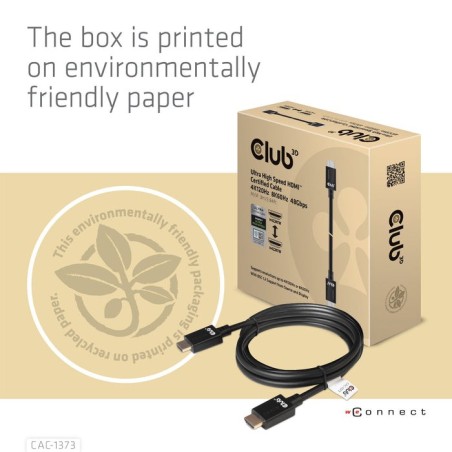 Club3d hdmi cable 2.1 hdmi de ultra alta velocidad, 4k 120hz, 8k60hz, 48gbps m / m, 3m