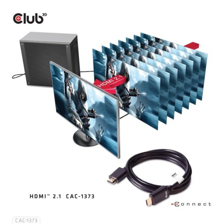 Club3d hdmi cable 2.1 hdmi de ultra alta velocidad, 4k 120hz, 8k60hz, 48gbps m / m, 3m