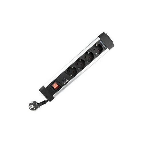 Rev power strip 4-fold + ks usb supraline switch black
