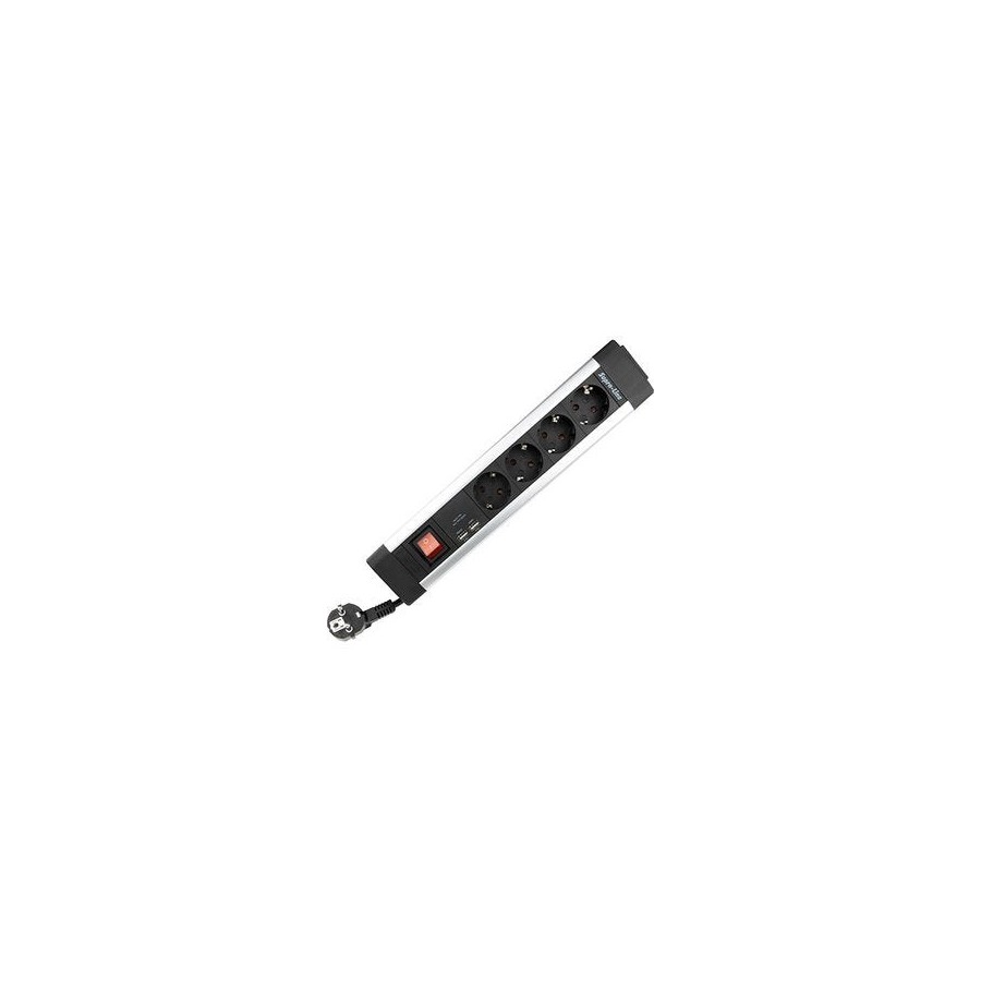 Rev power strip 4-fold + ks usb supraline switch black