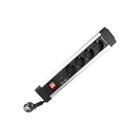 Rev power strip 4-fold + ks usb supraline switch black