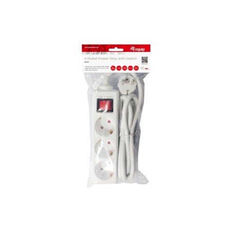 Equip regleta con 3 tomas cable de red de 1.5 metros y boton de apagado encendido