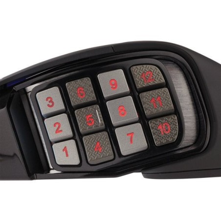 Raton corsair usb gaming scimitar elite rgb optico 16k dpi moba mmo negro