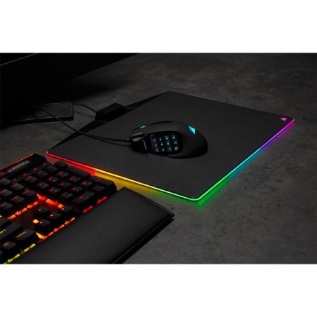 Raton corsair usb gaming scimitar elite rgb optico 16k dpi moba mmo negro