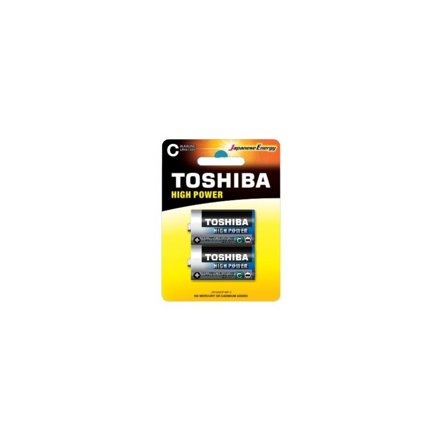 Pack de 2 pilas c 2 toshiba lr14 1.5v alcalinas