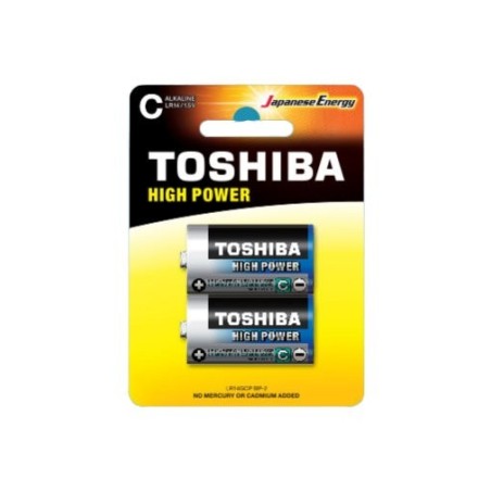Pack de 2 pilas c 2 toshiba lr14 1.5v alcalinas