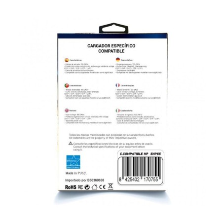 Eightt cargador especifico portatil hp 65w 4.8*1.7